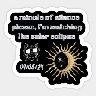 looking at the solar eclipse 2024 08/04/2024 Sticker